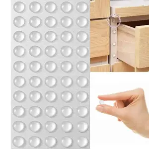 100pcs Self-Adhesive Door Stopper Rubber Damper Buffer, Door Slam Stopper, Cabinet Bumpers, Silicone Furniture Pads, Cushion Protective Pads, Door Buffers, Door Dampeners, Door Shock Absorbers