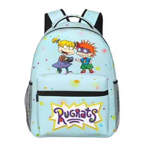 Large capacity Rugrats backpack Rugrats toys Laptop Backpack Rugrats in paris: the movie Full Print School Bookbag Shoulder Bag  Multipurpose Travel Daypack perfect for Back to School, party and holiday gifts