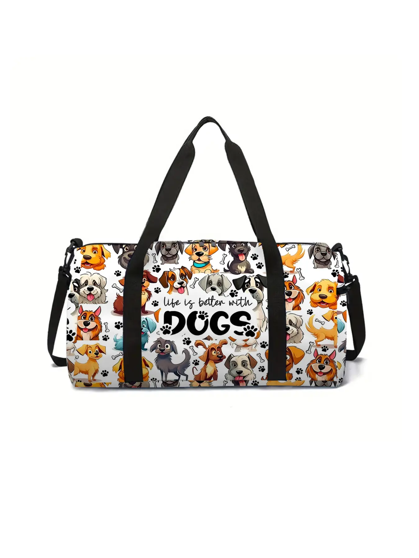 Puppy print large capacity travel duffel bag, portable storage bag, Durable Duffels, Travel Duffle Bag