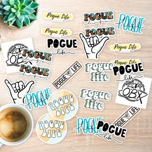 Stickers Pack 20 Pcs Pogue Bottle Vinyl Life Colorful Water Waterproof Skateboard Aesthetic Laptop Car Luggage Guitar Bike Bumper