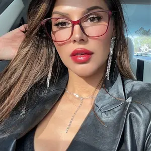 JOLENE Women's Stylish Square Frames Cat Eye Clear Lens Shadz Glasses Oversized GAFAS insta Classic Beauty Eyeglasses for Female