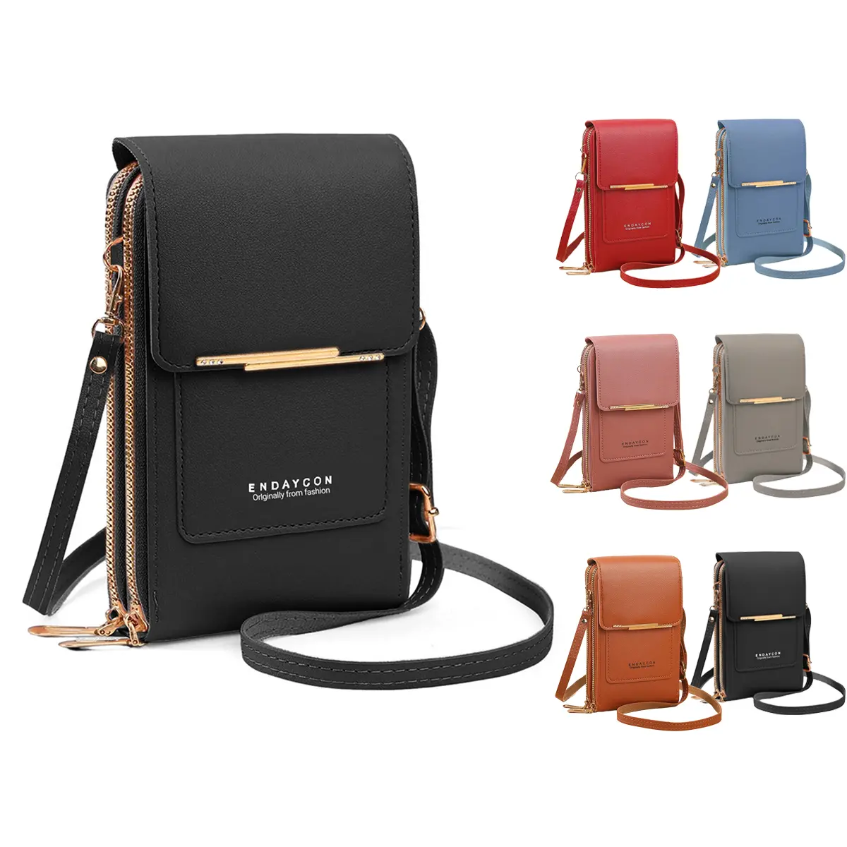 Women's Casual PU Leather Touch Screen Fanny Pack - 2026 New Fashion Belt Bag with Zipper, Adjustable Strap, Snap Button, Key/Change Storage, No-Phone-Out Message Reply, Stylish Versatile Birthday Gift