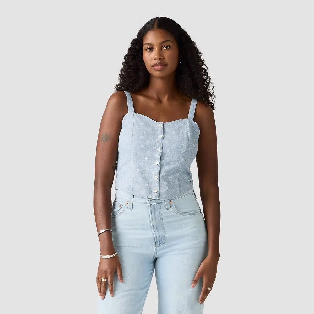 Levi's Women's Adore Bustier - Blue Indigo Floral M