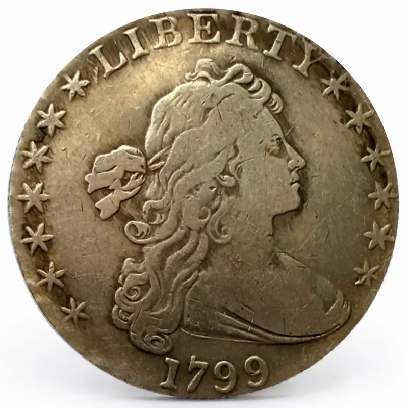 1799 Draped Bust Liberty Coin | Early American  Dollar restrike | Historical Collectible | Display & Enthusiasts, Detailed Craftsmanship