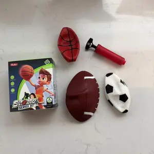 Realistic Mini Football Basketball Rugby Soccer Ball Set, Includes Inflatable Pump, Outdoor Sports Toy Balls, Durable Rubber, Perfect for Fun and Table Games
