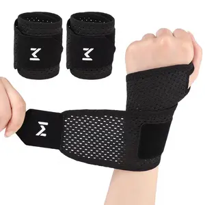 2pcs Black Breathable & Elastic Wrist Guards with Adjustable Strap & Stabilizing - Heavy-Duty for Gym, Sports, Weightlifting,, & (/s) - Ideal Gift for Sports Wristbands, Sports Accessory, Sleek Design, Fit Design