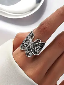 1 pc Women's simple and elegant butterfly hollow design personality ring Stacking Rings - perfect for parties, Valentine's Day, casual wear, party accessories | Exquisite jewelry - no box