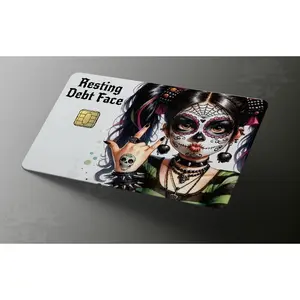Resting Debt Face - Premium Credit Card Skin | Sugar Skull Goth Vinyl Decal