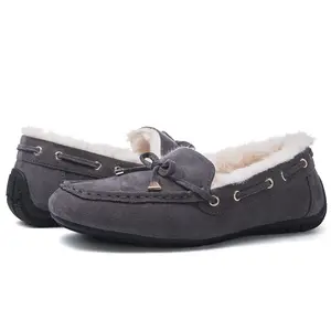 GLOBALWIN Women's Moccasins Shoes Winter Indoor Outdoor Faux Fur Lined Slippers