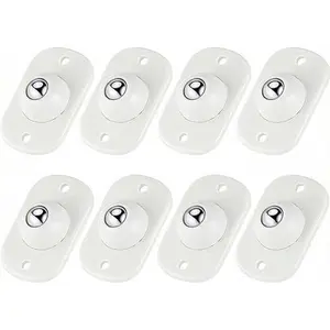 8PCS Self Adhesive Roller Caster Stainless Steel Universal Wheel Silent MovingBearing Casters Strong Carrying Capacity