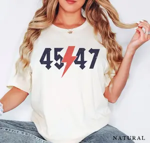 Trump 2024 T-Shirt, 45 47 Presidential Campaign Election Shirt, Rock Band Style Patriotic Political Tee 295