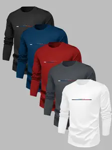 Men's Athletic Letter Print Thermal Lined Sweatshirt, Casual Regular Fit Long Sleeve Pullover for Fall & Winter, Men's Top for Daily Wear