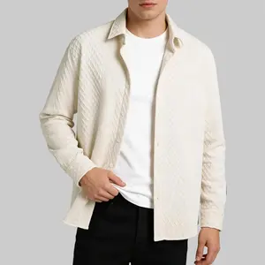 ZAFUL Men's Air Cotton Geometric Jacquard Textured Long Sleeves Shirt Casual Menswear Top for Everyday Wear Retro Sleep Token Hoodie