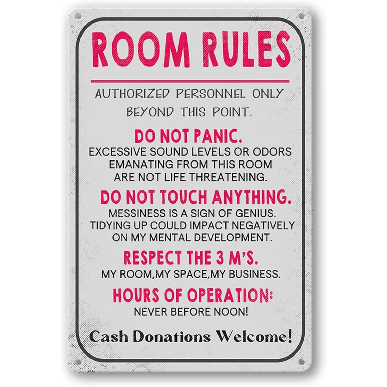 Funny Steel Wall Mount Plaque - 12x8 in Home Supplies Sign, Nail/Screw-In Door Hanging Decor, Teenage Gift for Gaming Room/Dorm, Unique Room Decor