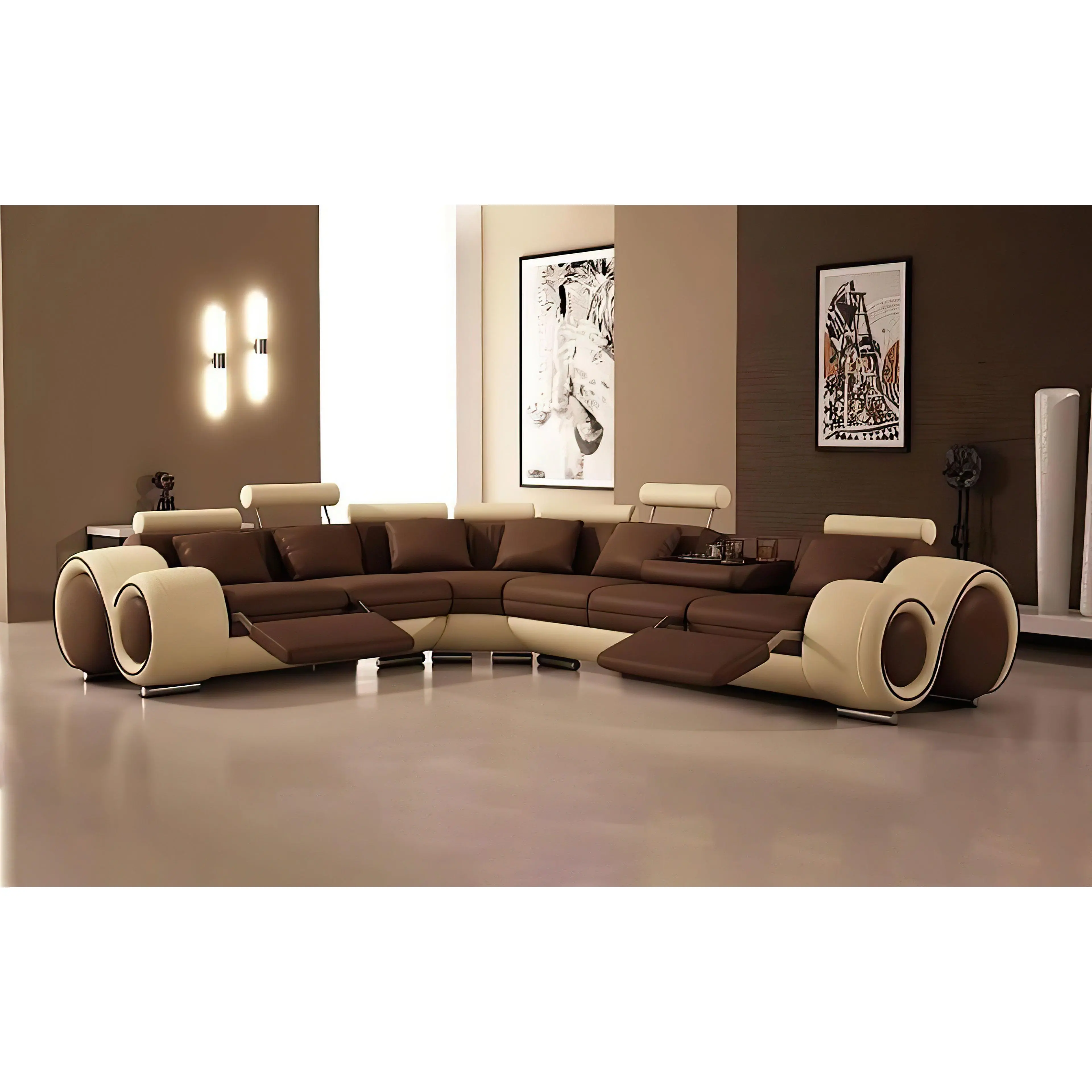 Bouie Leather Sectional with Adjustable Footrest