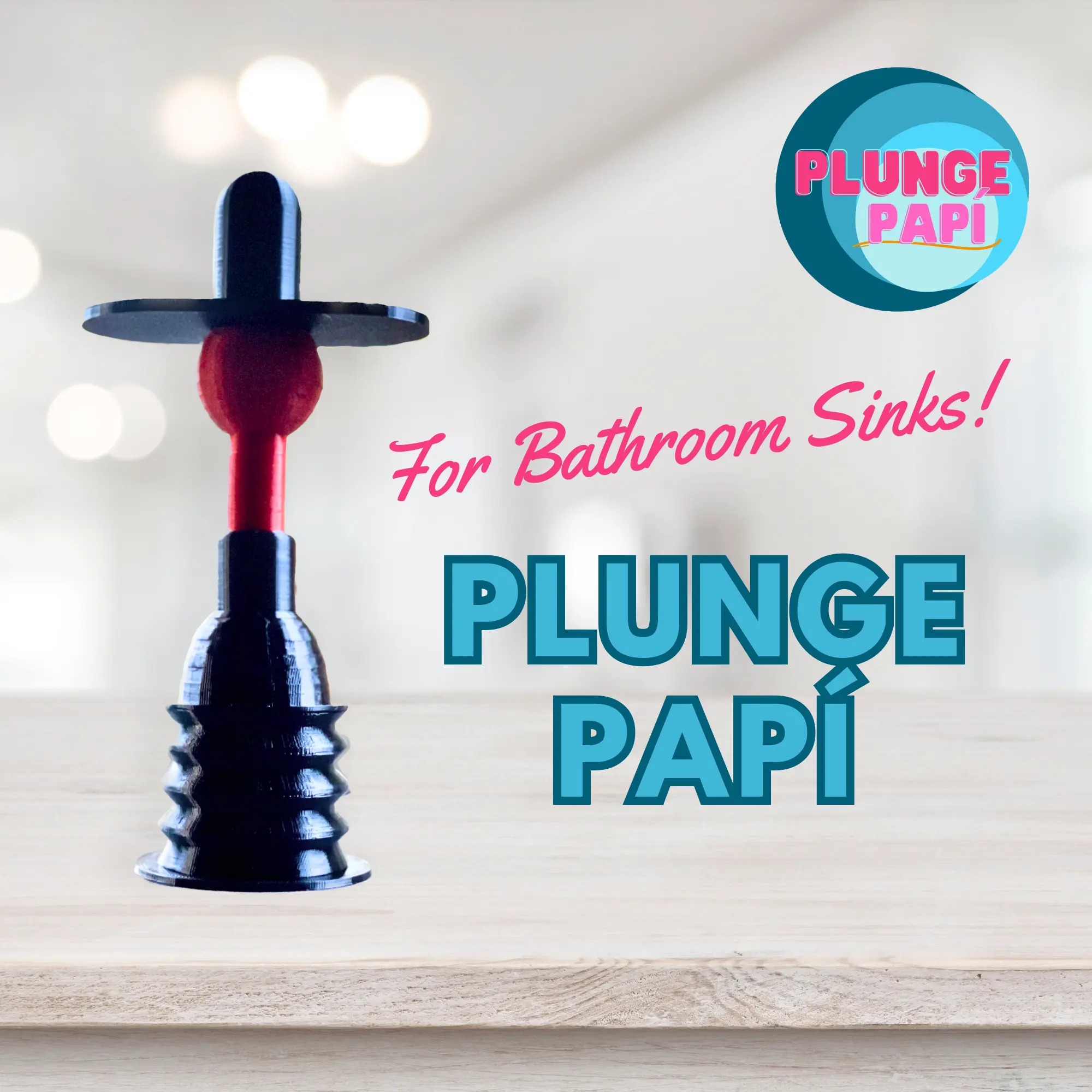 Plunge Papi - Bathroom Sink Plunger with Overflow Stopper Plunge Papi - Bathroom Sink Plunger with Overflow Stopper