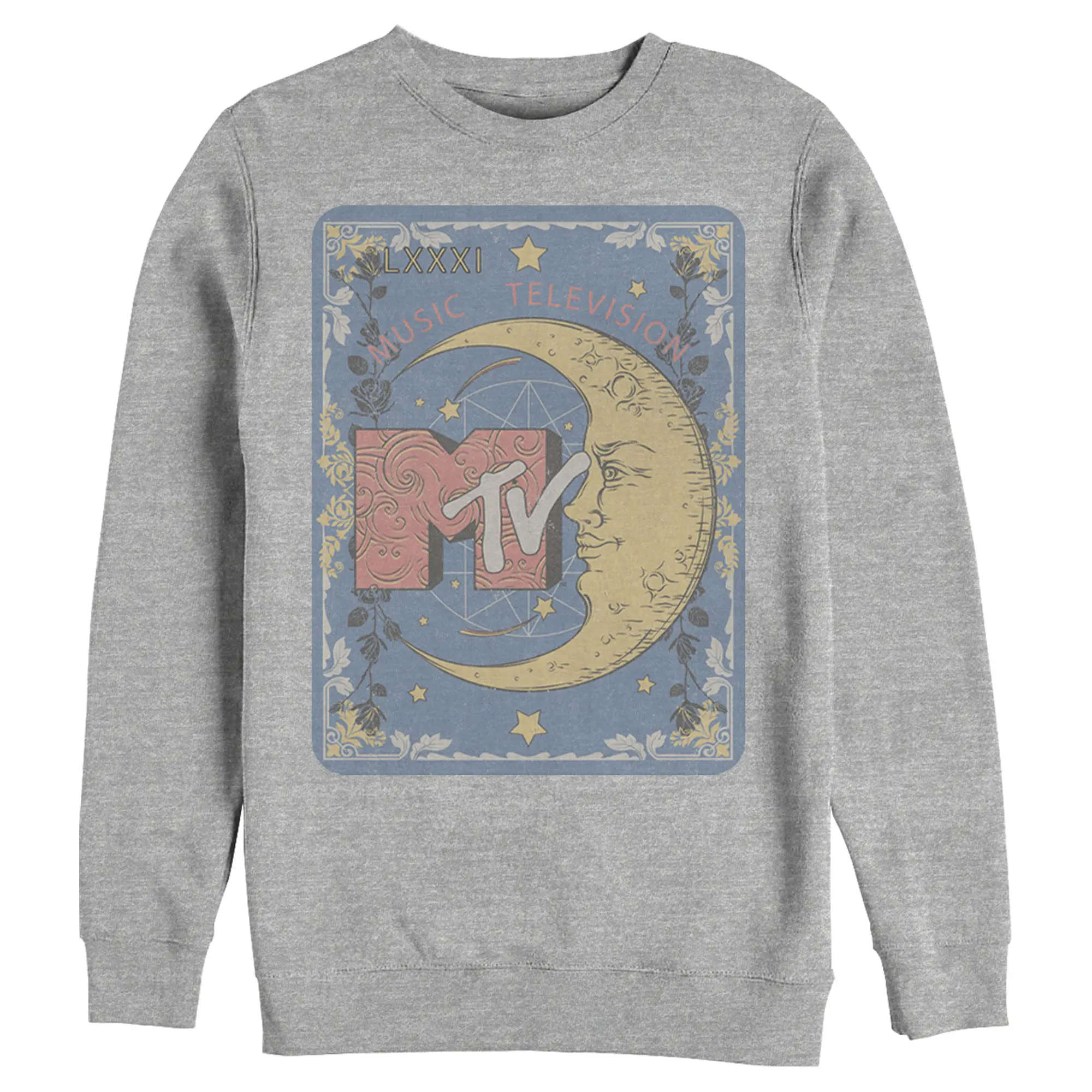 Men's MTV Moon Line Drawing Logo Sweatshirt, Menswear, Casual
