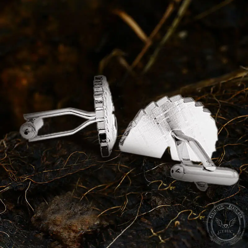 GTHIC Tarnish-Resistant Brass Whale Back Poker Card Cufflinks, Elegant Polished Minimalist Jewelry Accessory for Couples, Daily Wear, Engagement & Anniversary Birthday Gift