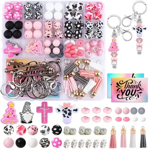 107pcs Silicone Beads for Keychains & Bracelets, 12mm & 15mm Sizes, DIY Craft Supplies, DIY Craft Embellishments, Decorative Accessories, DIY Beading Accessories, DIY Jewelry Making
