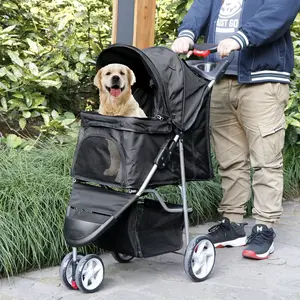 Segawe Foldable Dog Stroller 3 Wheels Pet Stroller for Dog / Cat Durable Travel Carrier With Storage Basket