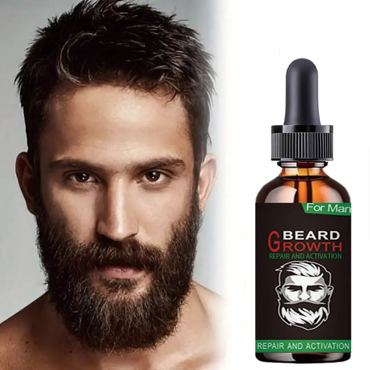Men's Beard Oil - Daily Hair Care, Beard Growth Formula with Lightweight, Absorbable Texture for Soft, Shiny, Smooth, Healthy-Looking Facial Hair, 50ml Single Bottle