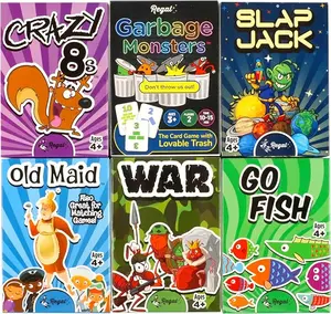 Card Games Regal Games Card Games for Kids - Go Fish, Crazy 8's, Old Maid, Slap Jack, Garbage Monster, War - Simple & Fun Classic Family Table Games - Games May Vary (6 Set)