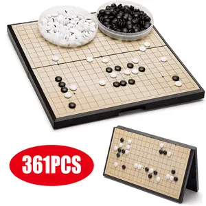 11 Inches Magnetic Go Game Set 19x19, Travel Foldable Board Game with Magnetic Plastic Stones, Go Game Rules for Beginners and Adults Weiqi, Strategy Board Games, Fun Tabletop Game, Tabletop Games