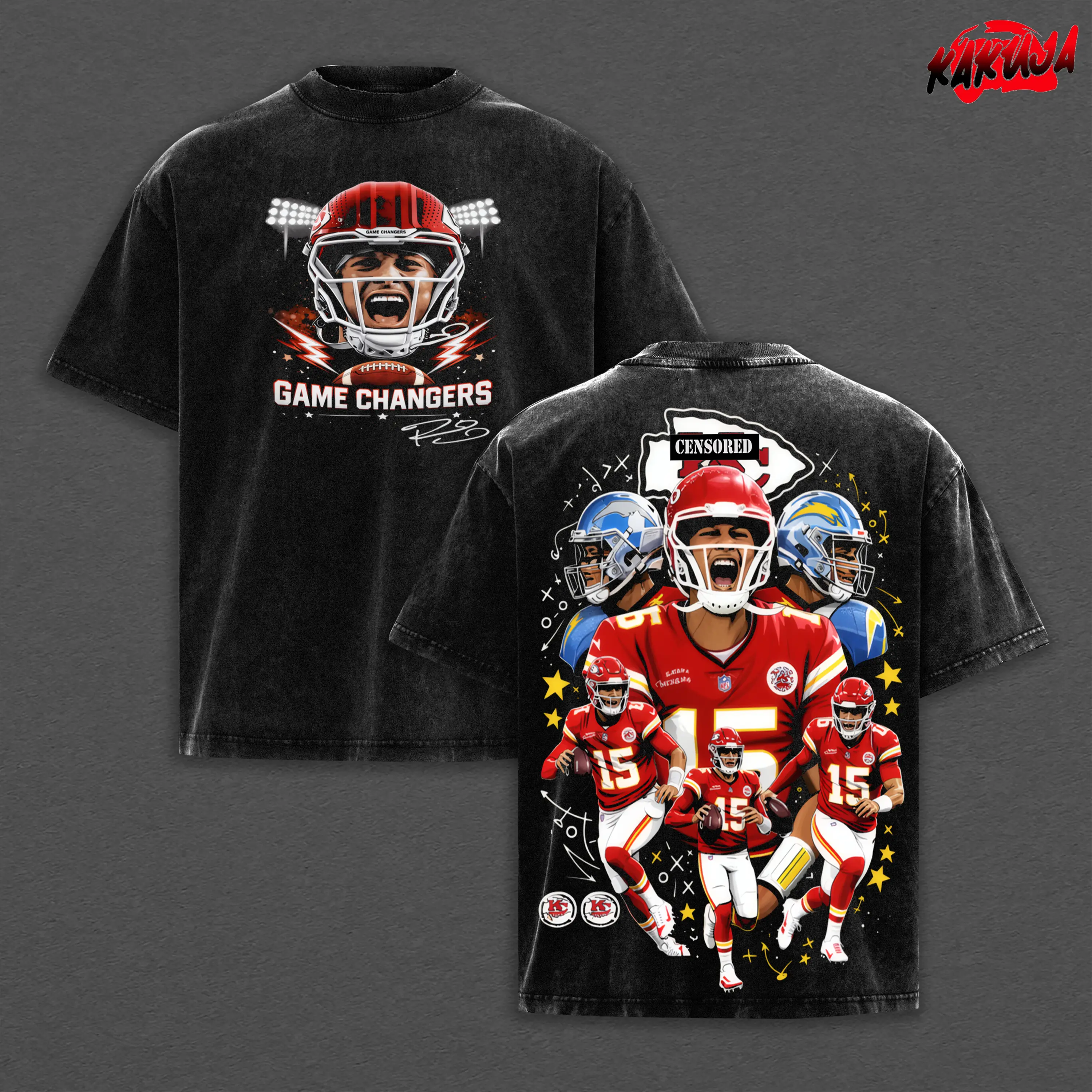 Patrick Magic Mahomes Premium Acid Washed Cotton T-Shirt, Chiefs Kingdom Apparel, Mahomes Football Fans Streetwear Tee, Gift For Football Fan Graphic Tee T-Shirt,90s graphic good tees Casual American Short Sleeve Unisex T-shirt, Streetwear