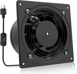 6 Inch Exhaust Fan, 308CFM Wall Exhaust Fan for Kitchen, Metal Extractor Fan for Attic, Garage, Window Ventilation, HVAC System