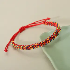 Handmade Multicolored String Bracelet Dragon Boat Festival Dragon Bone Knot Adjustable for Couples Vibrant Colors Adjustable Size 10-24 cm High-Quality Craftsmanship