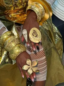 EyeMask Bone and Brass Tribal Mask Ring