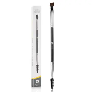 Eyebrow Brush, Professional Double-Ended Angled Eye Brow Brush and Spoolie Brush (Black)