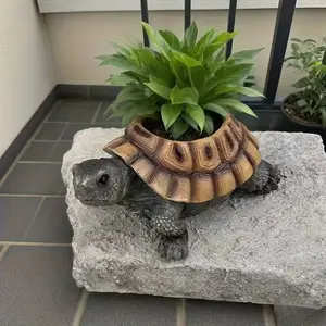 Vintage Turtle Resin Planter | Succulent Pot | Indoor Outdoor Garden Decor | Resin Flower Pot