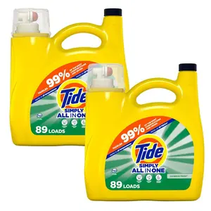 Simply All in One Daybreak Fresh Scent Liquid Laundry Detergent, 89-Loads, 117 fl. oz., 2-Pack