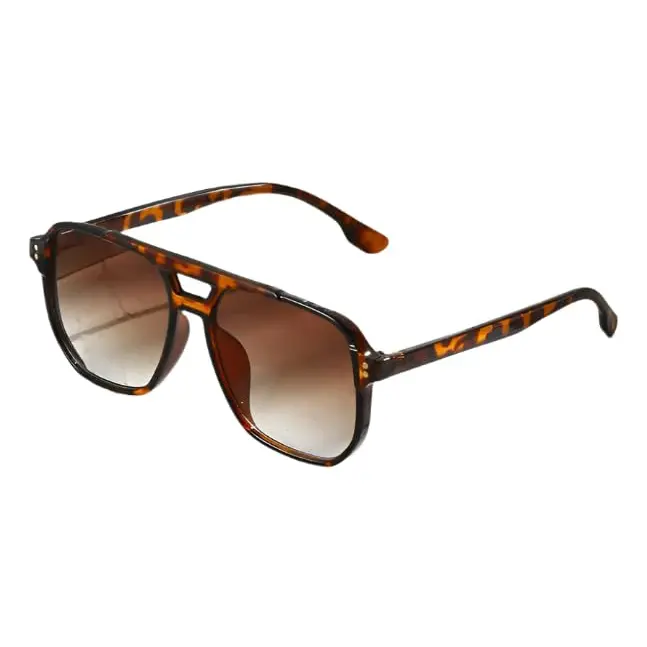 Retro Aviator Animal Print Optical Frames, Unisex Oversized Designer Eyewear for a Casual Fashion & OOTD Look, Statement Frame Glasses, Ethnic Pattern