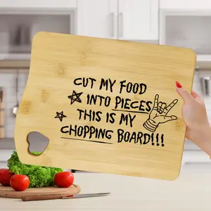 Bamboo Cutting Board, Food Cutting Board, Creative Kitchen Decor Chopping Board for Camping, Picnic & BBQ, Perfect Christmas Gift for Family & Friends, Durable Chopping Board