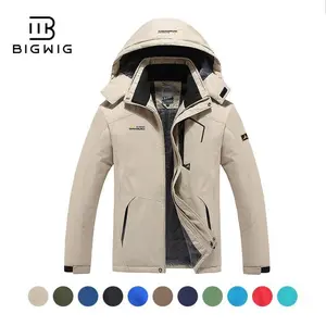 Men's waterproof skiing snow jacket [plus size, M-6XL] mountain rainproof jacket wool multi pocket jacket winter jacket outdoor clothing windbreaker fit well