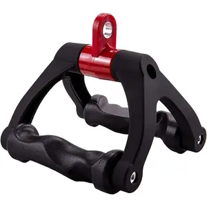 Double D Handle for Cable Machine, Ergonomic Row Handle Cable Attachment, Triangle V Bar Grip LAT Pull Down Attachments for Home Gym