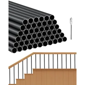fathersdaygift  VEVOR Deck Balusters 101 Pack, 26 in Aluminum Stair Balusters, 3/4 in Rainwater - Proof Round Metal Spindle Railing, Durable Hollow Deck Railing with #19 Drill Bit for Stairs, Porch, Patio, BlackVEVOR Super Brand Day