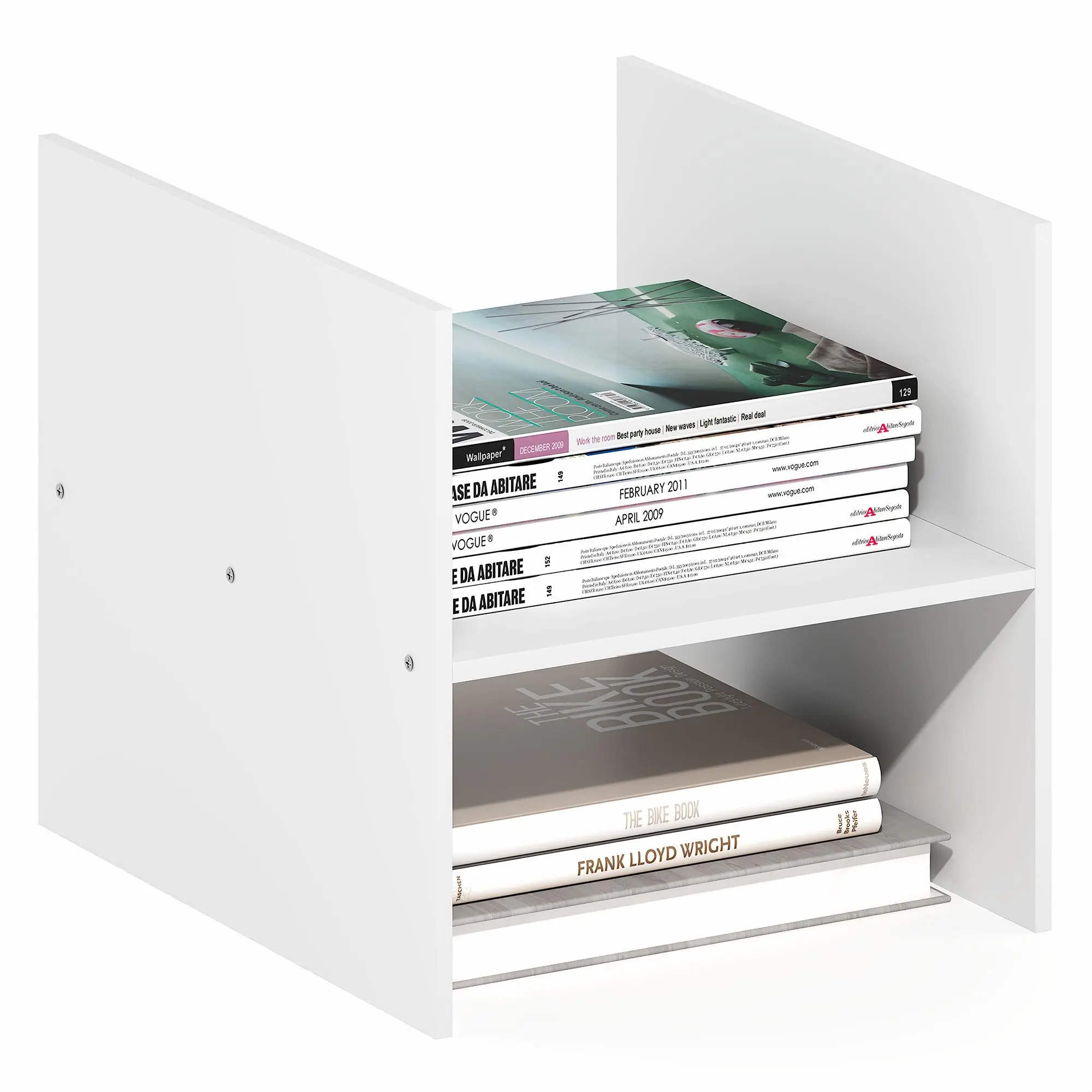 CUBICLE Cube Insert, H-Shelf Cube Organizer, Fits into Triple Thick Cubes, Ikea Kallax, for Organizers and Storage, White