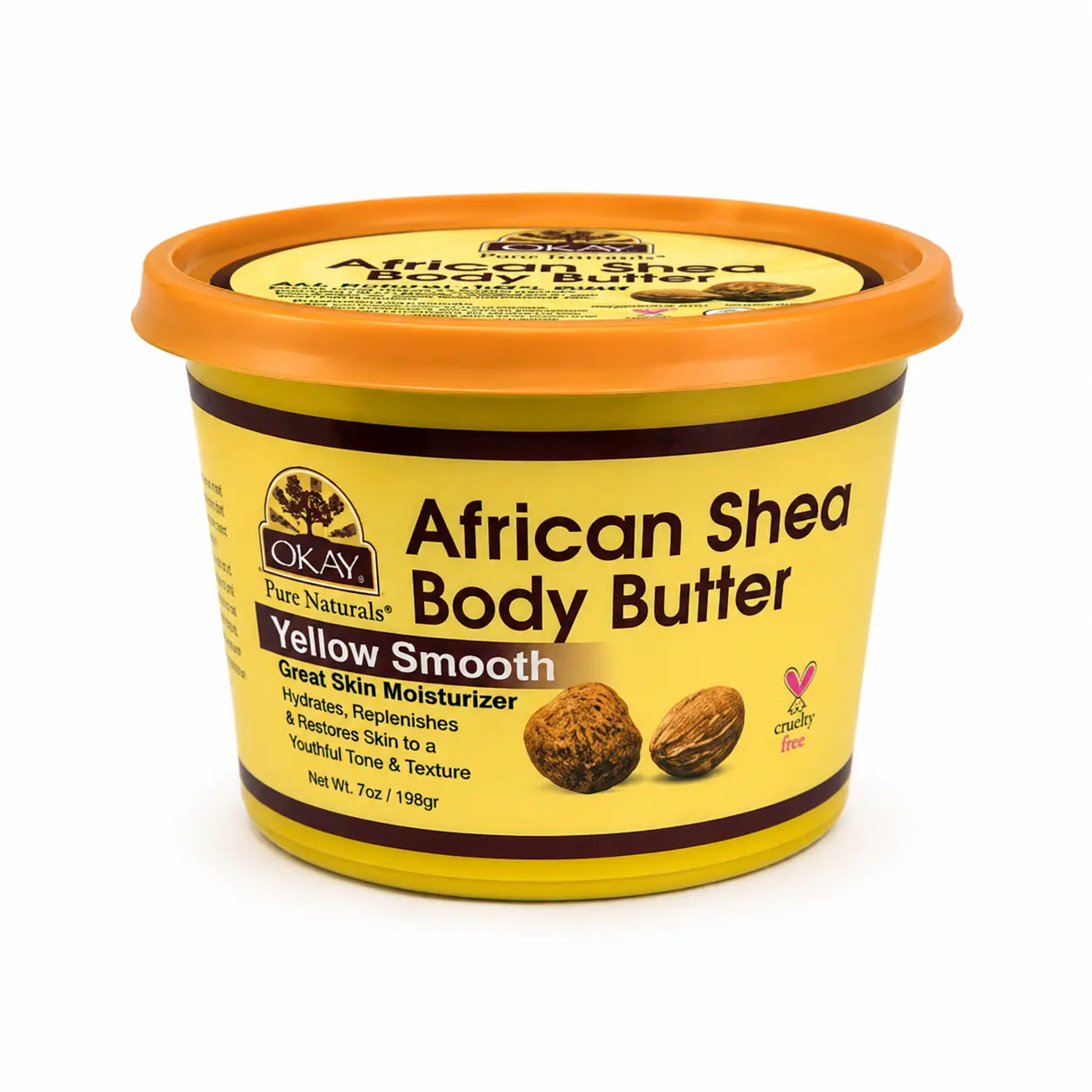OKAY Pure Naturals Organic African Yellow Smooth Shea Butter Body Moisturizer - 13 oz/384 ml, Vitamin-Infused for Nourishing, Scar Treatment, Skin Repair, Radiant Skin, Dryness Relief, Body Care