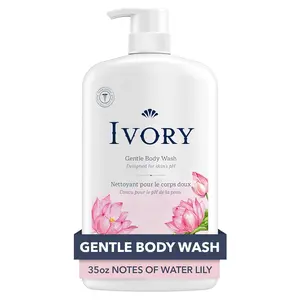 Ivory Gentle Body Wash, Designed for the Whole Family, Free of Dyes Heavy Perfumes Parabens Phthalates & Silicones, Water Lily Scent, 35 oz