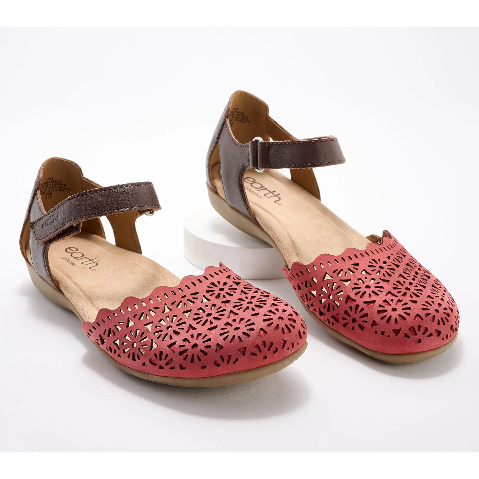 Earth Leather Perforated Mary-Janes -Bronnie