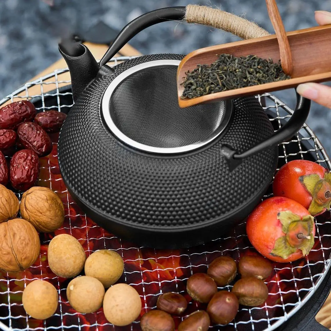 Iron Kettle With Filter 850ml 28oz Japanese Style Kettle For Tea