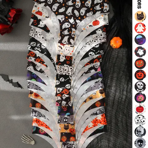 5/7/10/14 Pack Halloween Themed Women's Pants, Various Prints, Seamless Low Waist, Low Rise Panties, Perfect for Fall Winter Daily Wear and Holiday Gifts