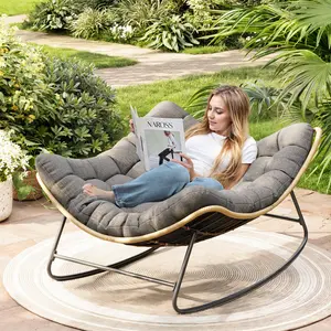 【Summer Sale】UDPATIO Oversized Rocking Papasan Chair with Padded Cushion - Swinging Lounge Chair, Outdoor Patio Furniture for Garden, Living Room Relaxation, Rocking Papasan Chairs,summerwins,outdoorfurnitureset summerwins