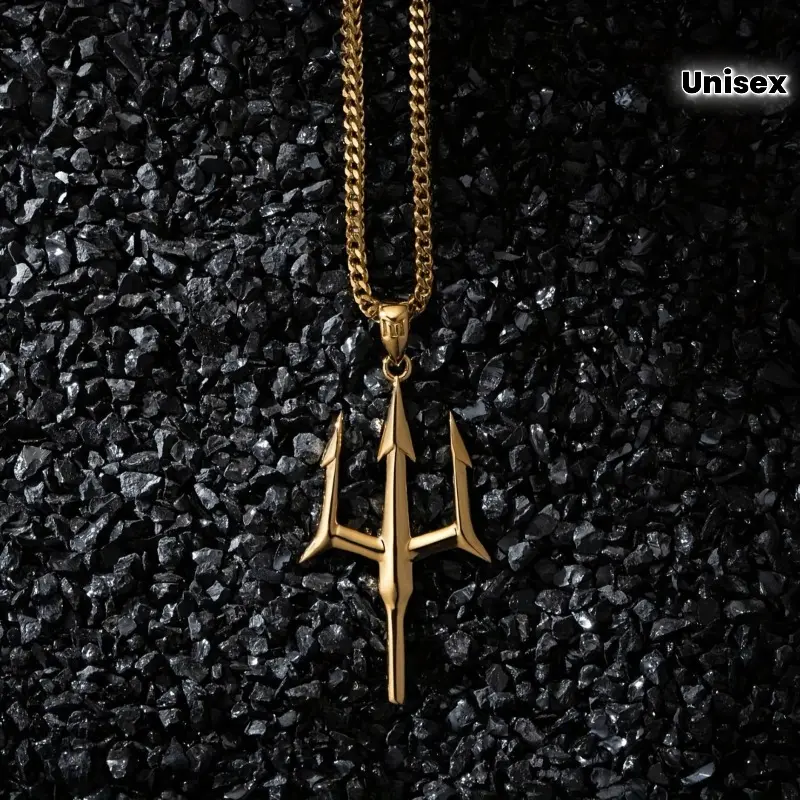 1pc Unisex Poseidon Trident Necklace - Greek God Jewelry, Deluxe Chain, Necklace for Men And Women, Everyday And Formal Events, Birthday/Anniversary Gift - Mythological Pendant Necklace