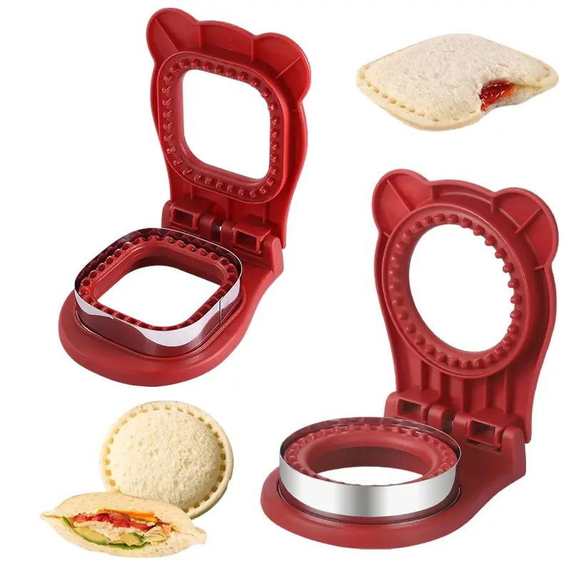 Sandwich Sealer and Cutter Square & Circle Shape Sandwich Uncrustable Cutter for Breakfast and lunchboxes