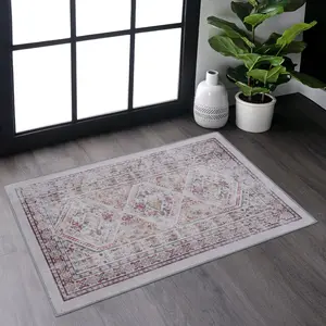 YYDS Naar 2x3 Beige Area Rug, Machine Washable Area Rugs, Low-Pile, Non-Slip, Non-Shedding, Foldable, Kid & Pet Friendly - Area Rugs for living room, bedroom, kitchen, dining room rug -  (Beige, 2' x 3')
