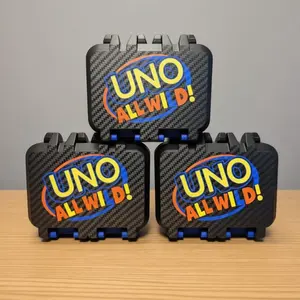 3D Printed UNO All Wild Card Storage Box | Carbon Fiber Finish